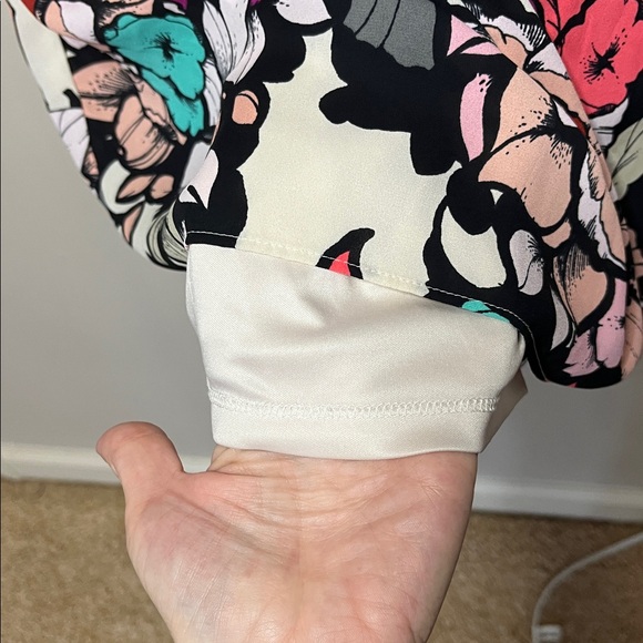 Express Floral Bell Sleeve‎ Mini Dress Size 12 Colorful Mod Boho Party - Picture 10 of 10